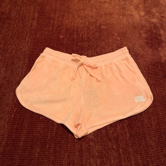 Light Orange/Peach Terry Shorts - Picture 1 of 6